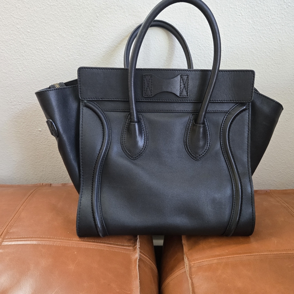 Celine Smooth Calfskin Mini Luggage Black - Picture 5 of 12